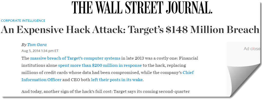 2013 Target's $148 Million Hacked